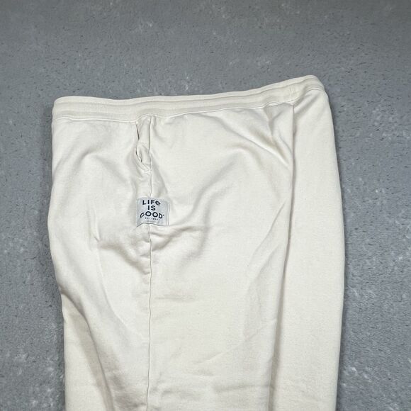 Life is Good Jogger Mens Size XL Beige Fleece Drawstring Pull On Sweatpants - Picture 9 of 13